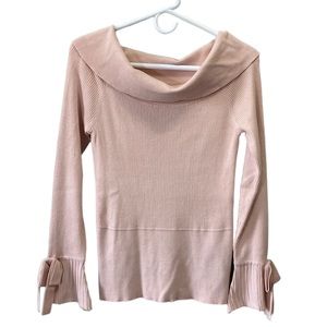 7th Avenue New York & Co women’s Pale Pink On/Off Shoulder Sweater Size Small